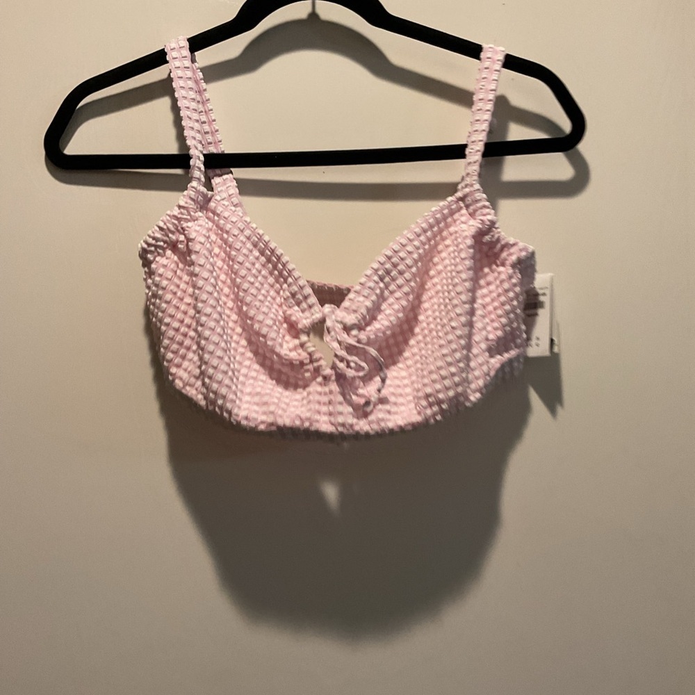 Abercrombie & Fitch Pink Textured Bikini Top